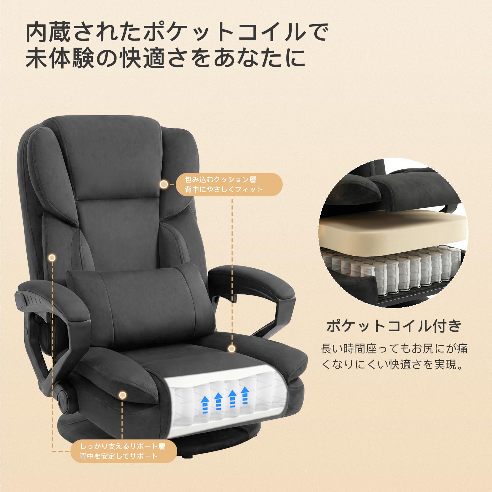 Amazon.co.jp: SeekFun ゲーミング座椅子 360度回転 【ソファの座り