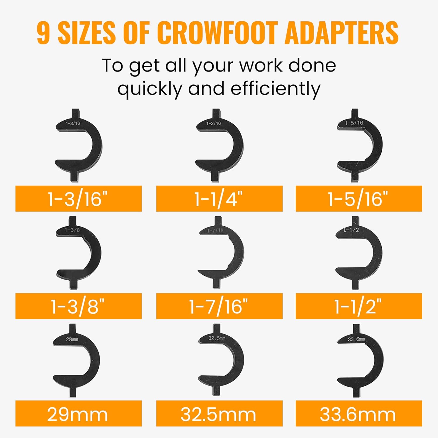 maXpeedingrods Inner Tie Rod Removal Tool Kit,with 9 Crowfeet Adapters, Inner Tie Rod Installation and Removal Tool for Toyota for Nissan for Ford Lincoln