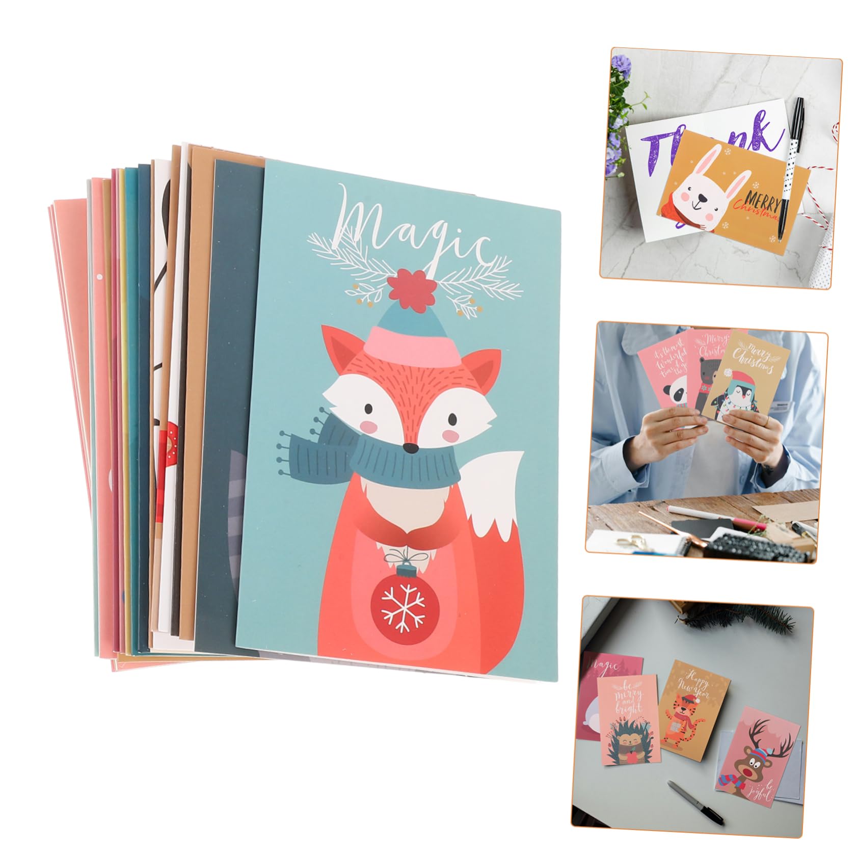 2 Sätze Weihnachtskarten Aus Papier Segenskarten Schöne Grußkarten Weihnachtselemente Urlaubskarten Festliches Aussehen 24 Stück * 2