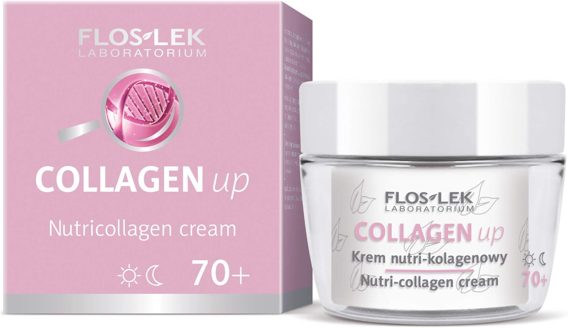 FLOSLEK Day and Night Nutri-Collagen Cream | 50 ml | Firms, Smoothes & Moisturizes | Provides Elasticity | Intended for People with Mature Skin | Manufactured in EU