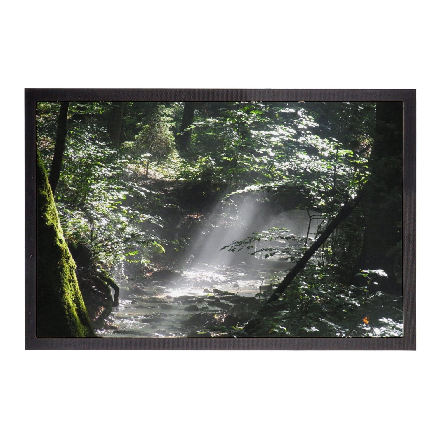 Paillasson Rivière de Sous-Bois Rayon de Soleil Nature 60x40 cm pour Entrée