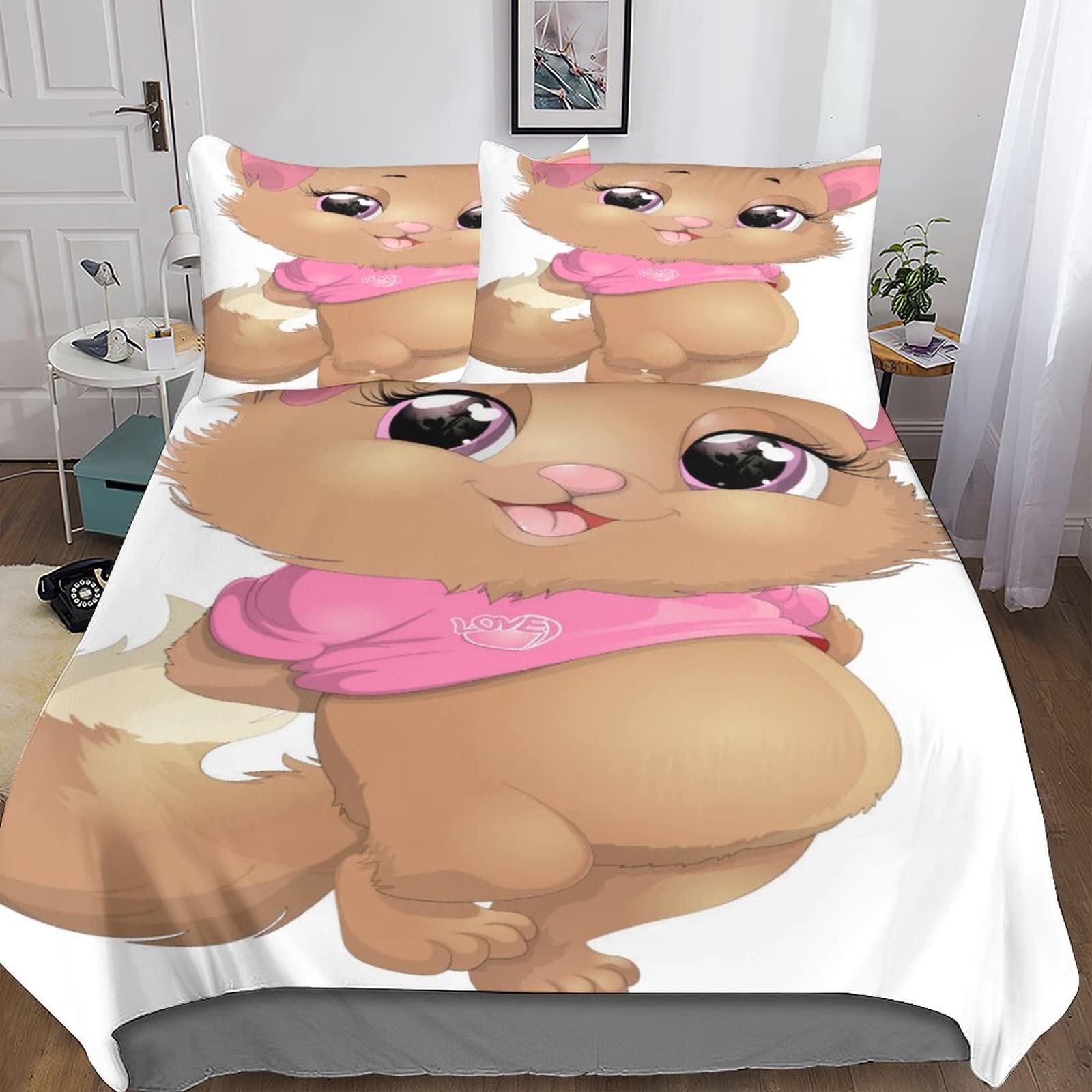 Housse de couette animation 3D hypoallergénique pour un sommeil confortable