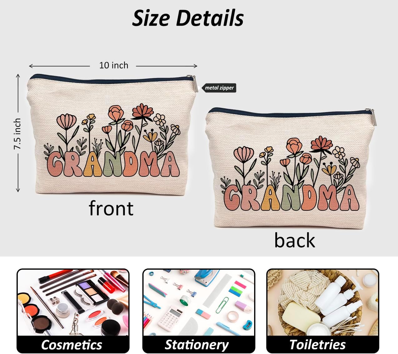 IWXYI Grandma Makeup Bags,Grandma Makeup Bags With Zipper Pouch Travel Toiletry Gifts For Women - Image 6