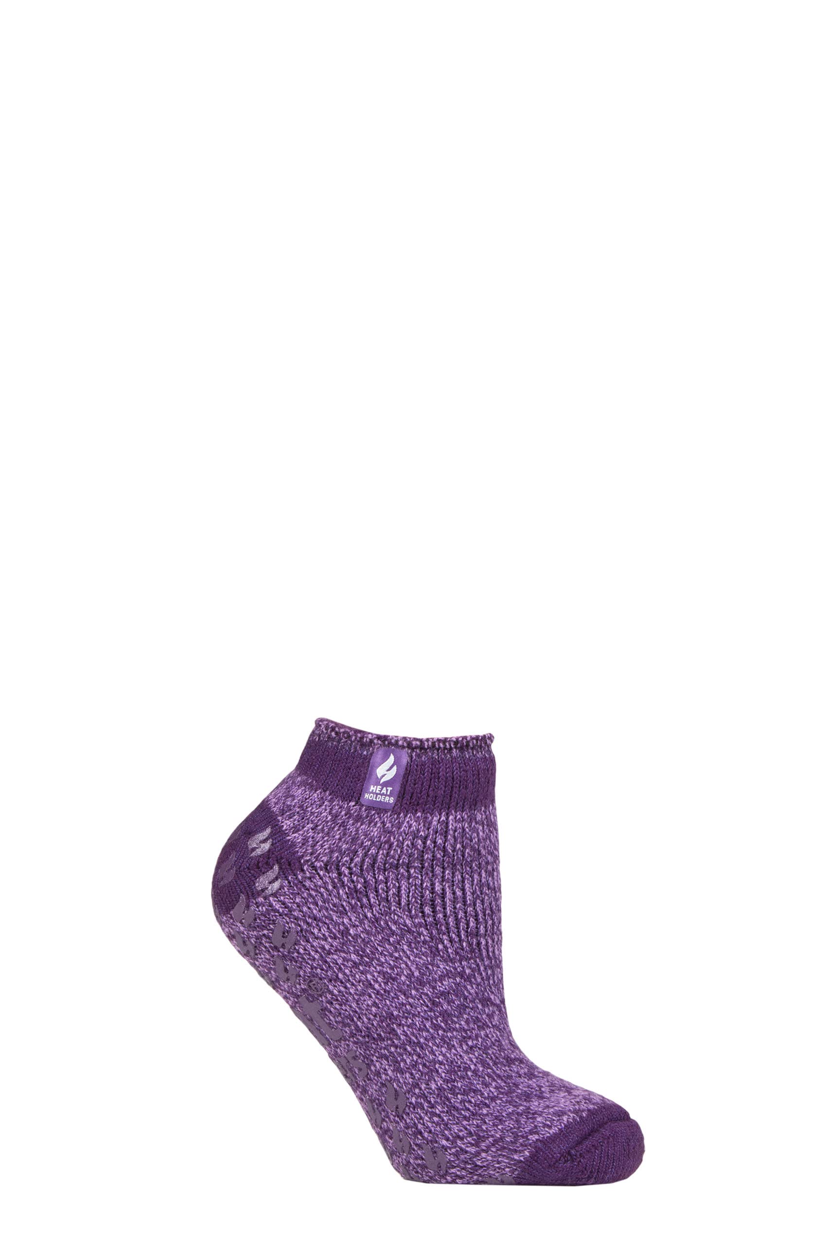 Heat Holders Women's Pisa Purple Sockshop 2.3 Tog Patterned And Striped Ankle Slipper Socks Pack Of 1 (4-8, Numeric_4)