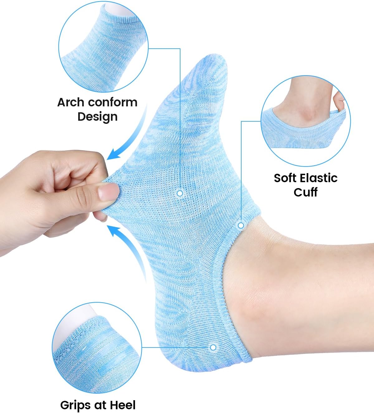 IDEGG No Show Socks Women 10 Pairs Low Cut Anti-Slid Novelty Athletic Casual Invisible Liner Socks - Image 3