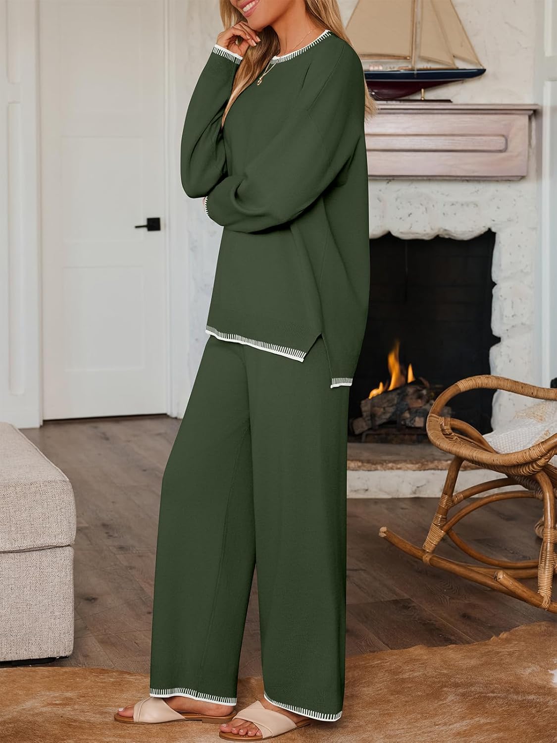 LILLUSORY 2 Piece Knit Lounge Sets Womens Matching Sweater Sets - Image 3