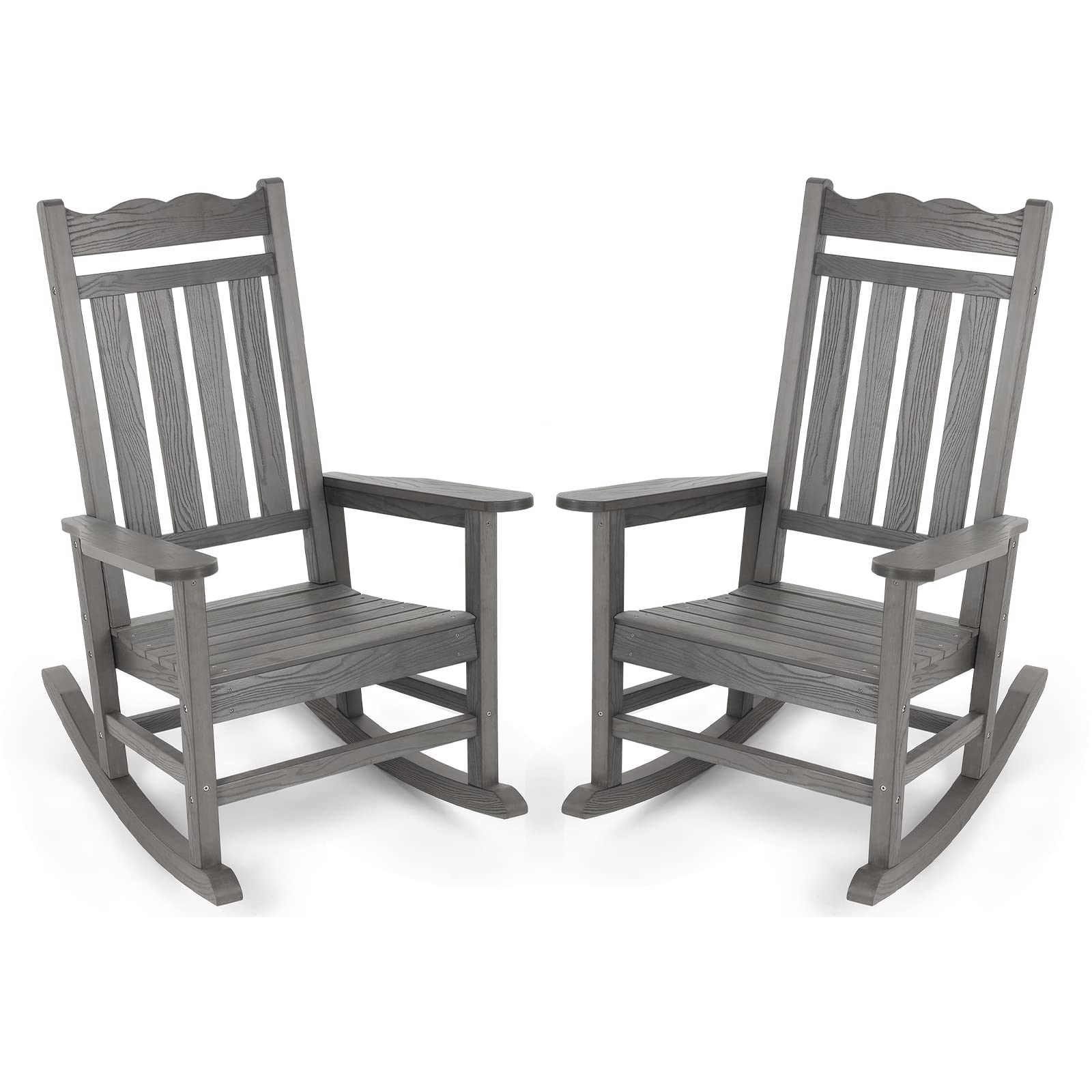 Stoog Outdoor & Indoor Rocking Chairs Set of 2, All-Weather Porch Rocker with High Back, 400 lbs Support Front Porch Rocker Chairs, Easy to Maintain,