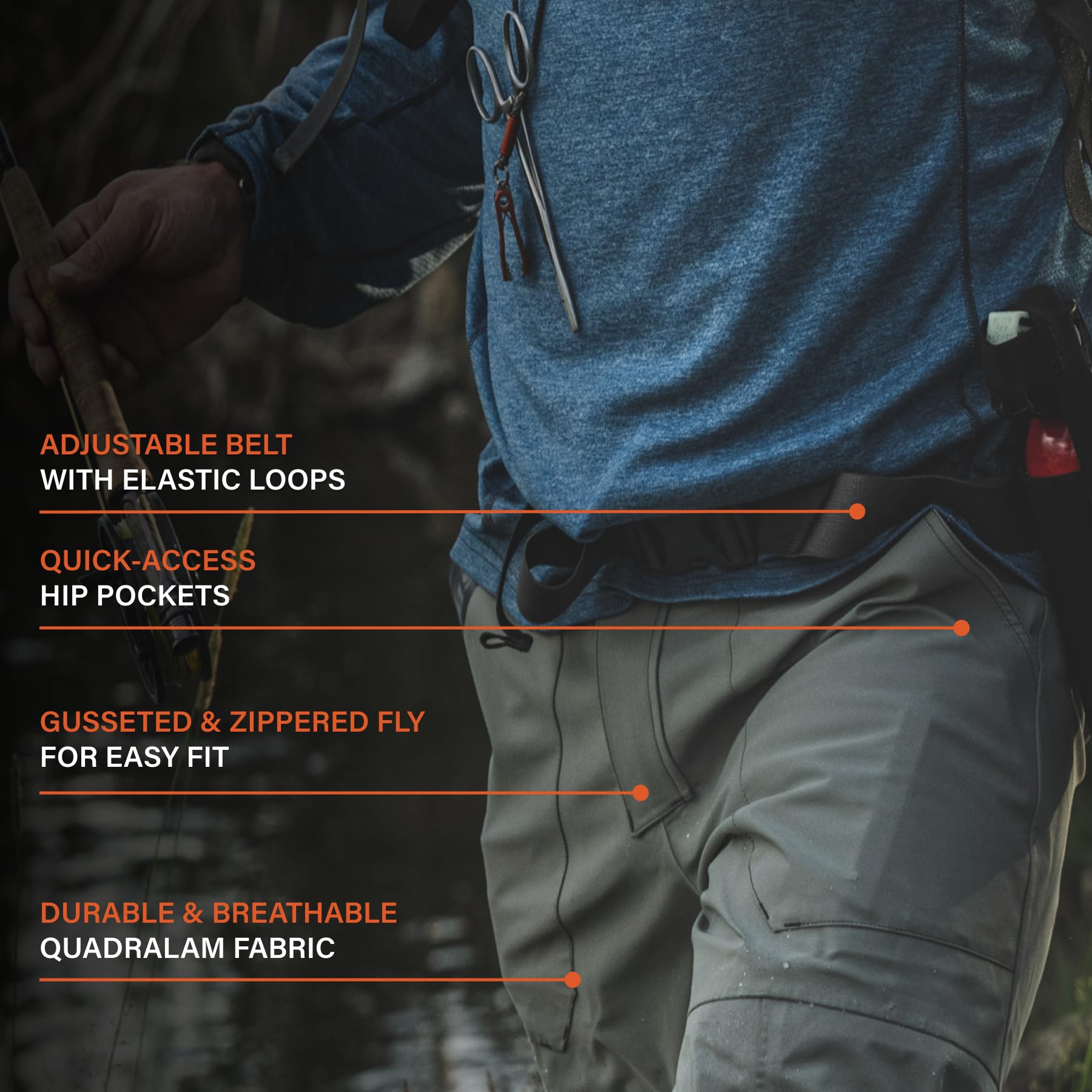 Simms Men’s Freestone Stockingfoot Fishing Wading Pants - Waterproof, Lightweight and Breathable Warm Weather Fishing Pants - Smoke - Small 7-8 Foot