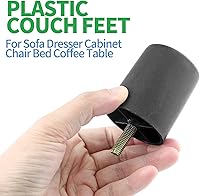 Vista 6 de 4 patas de sofá de 2.5 pulgadas, patas cónicas para muebles, patas de sofá de plástico con pernos de suspensión M8 para sofá, tocador, armario