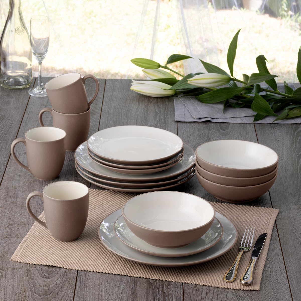 Noritake Colorwave Clay 16-Piece Coupe Dinnerware Set, Service For 4