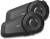 Vista 11 de QSPORTPEAK Cascos de motocicleta intercomunicador Bluetooth, casco M2C Bluetooth para 2-6 conductores con pantalla LCD, cancelación de ruido