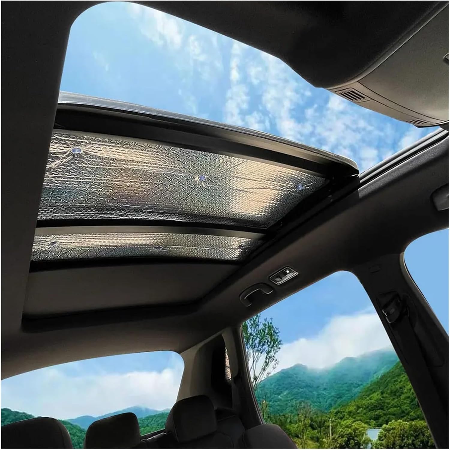 New Sun Shades Cover Fit for BYD ATTO3 Roof Sunshade Visor Curtain Front Rear Sunroof Skylight Cover Sun Accessories Car sunroof Shade(White)