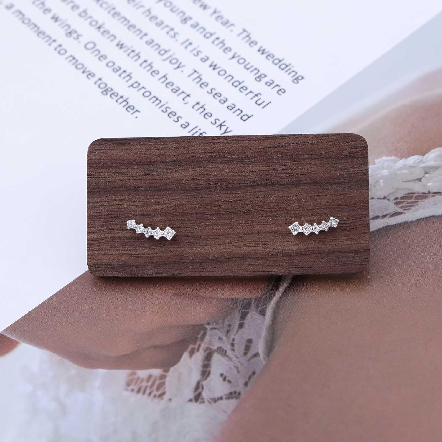 Boho Crystal Ear Climber Earrings Cubic Zirconia Crawler Earrings Gold Small Rhinestone Earrings Sparkling Cz Stud Earrings Vintage Minimalist Earrings Jewelry for Women - Image 3