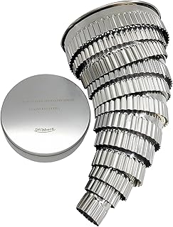 DflowerK 12 Circle Cookie Biscuit Cutter Set Pastry Cutter Premium 304 Stainless Steel Ring Baking Mold for Dough Donut Sc...