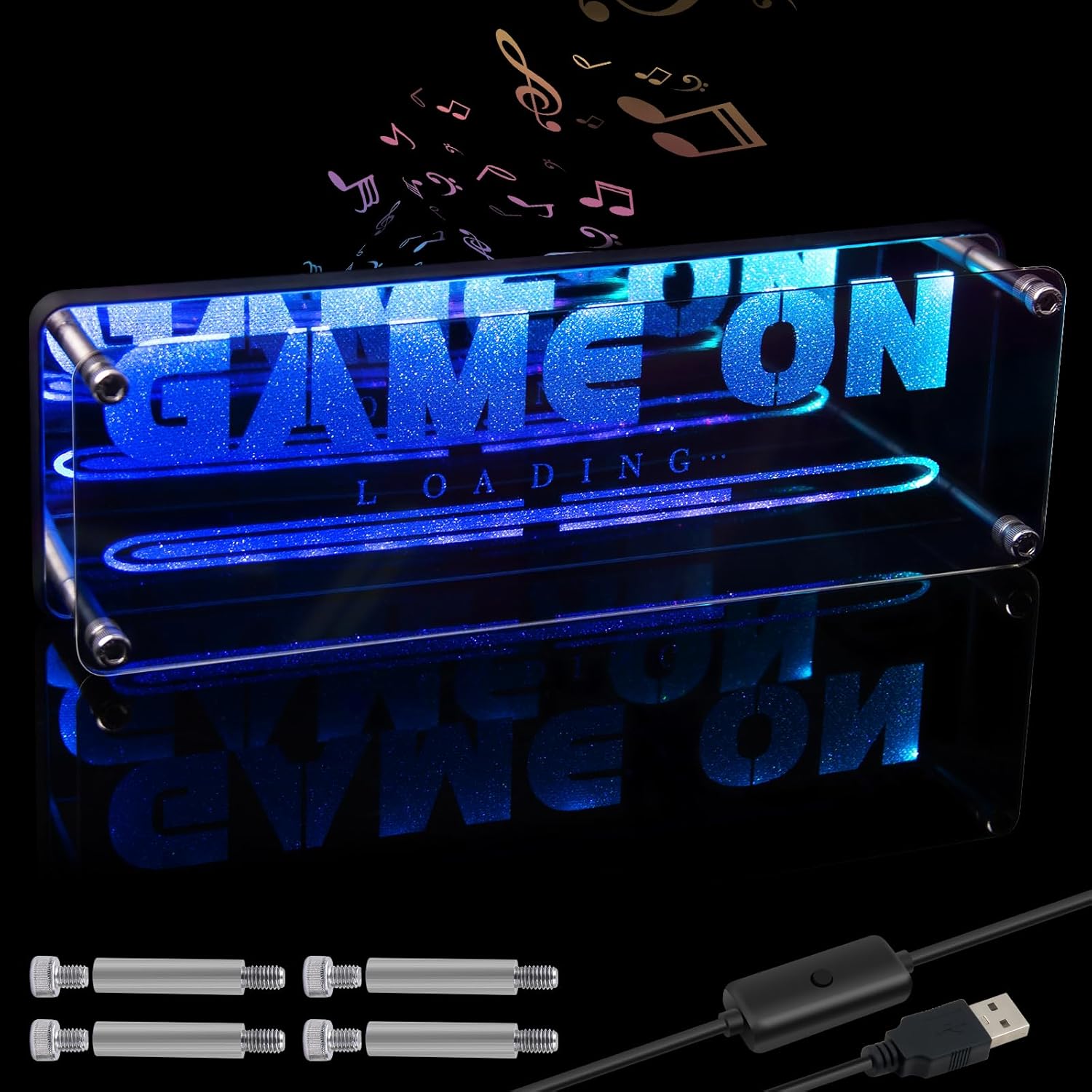 Gaming Neon Sign Game On Neon Lights LED Gamer Room Decor Gaming Desk Accessories for Teen Boy Room | Gamer Gifts for Boys & Kids | Usb Powered, Bluetooth APP Control, Music Sync & 210 Scene Modes