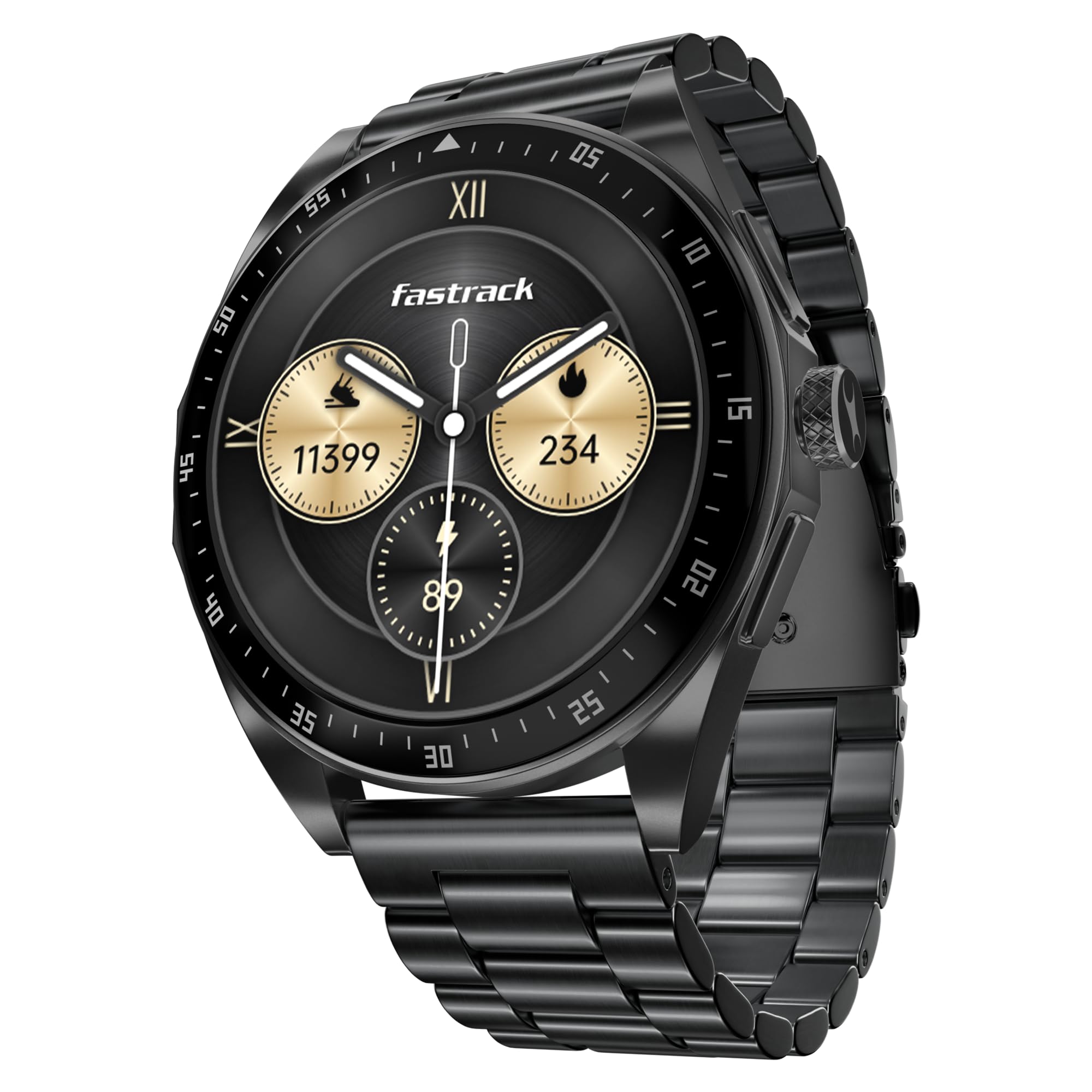 Fastrack Radiant FX1 Luxury Metal Smart Watch, 1.43” AMOLED 60Hz Display, AOD, Functional Crown, SingleSync BT Calling, AI Voice, Upto 5 Day Battery, 100+ Smartwatch Faces & Sport Modes, IP68 (Black)-image-44