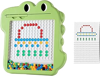 Quadro Magnético para Crianças, Almofada de Desenho Magnético com 105 Contas Coloridas |Placa de pintura magnética infantil para reconhecimento de cores, brinquedos de escrita de crocodilo para