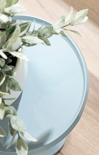 Miniatura 46 de Kate and Laurel Sanzo - Mesa moderna de pedestal para bebidas; 9 x 9 x 23; latón antiguo y negro; mesa auxiliar decorativa con mesa martillada para