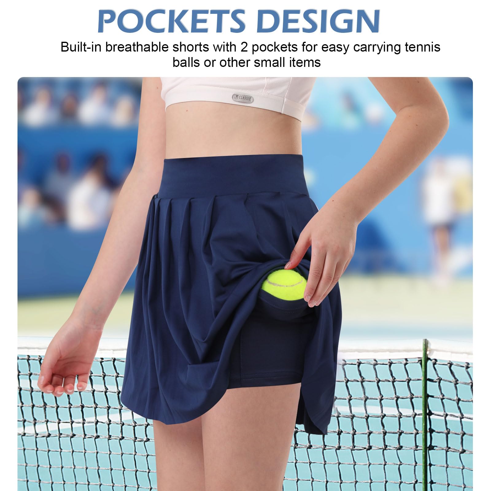 Bezioner Falda de Tenis para Niñas Faldas Plisada de Golf Uniforme Escolar con Interior Shorts y 2 Bolsillos