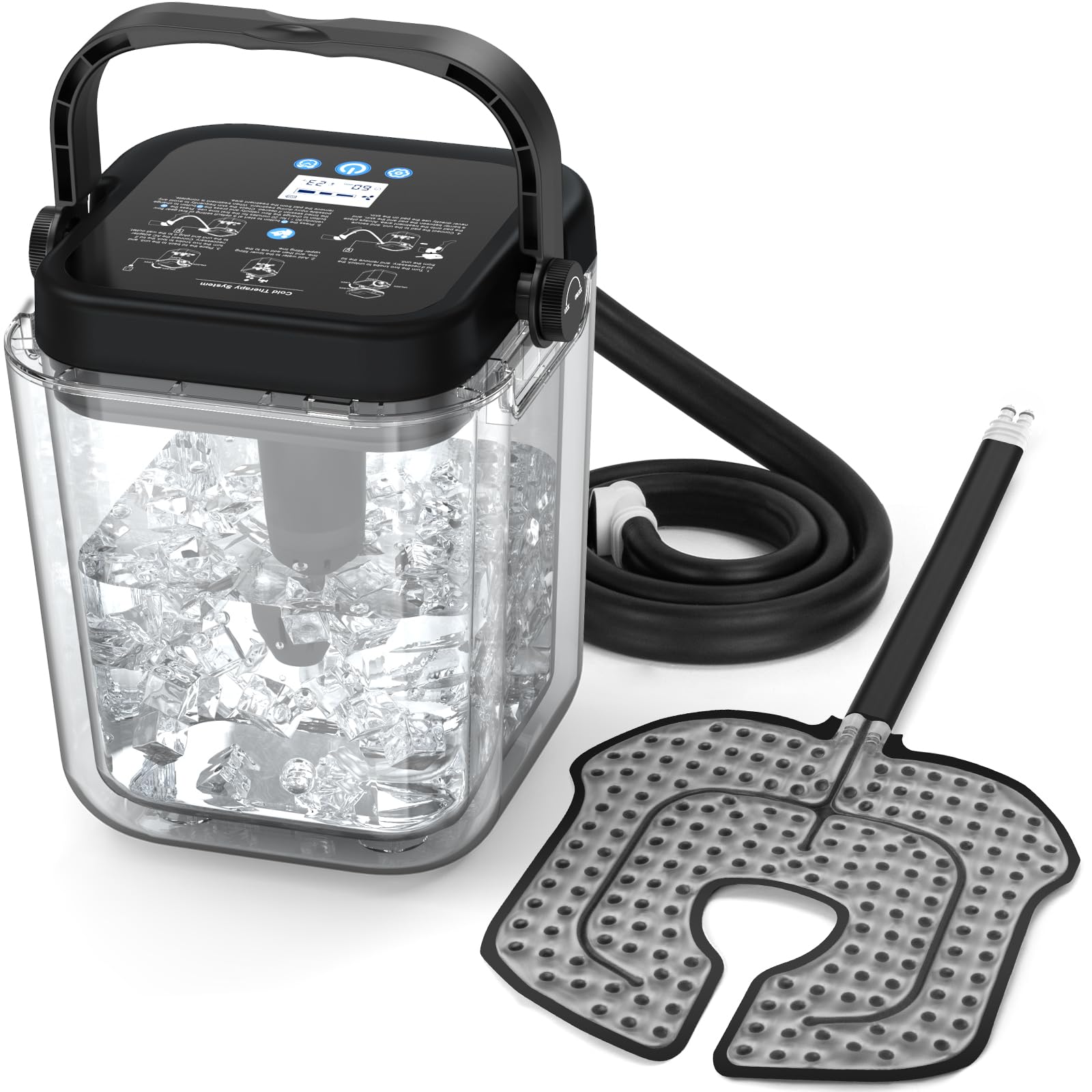 Wireless Cold Therapy Machine for Knee Recovery Post Surgery - 6.2L Programmable Ice Therapy Machine, Leak-Proof Design & 4.5H Rechargeable | Reduces Swelling & Pain
