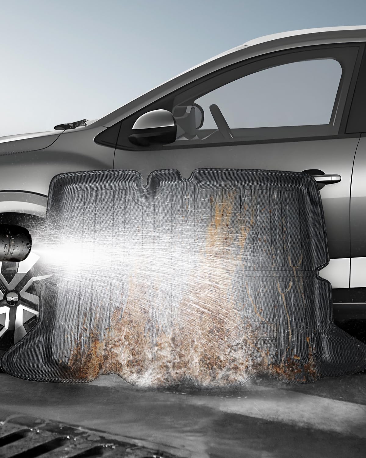 TPE Alfombrillas Maletero Inferior para Dacia Sandero 3 2021-2026 | Alfombras Maletero Originales, Protector Maletero Antideslizantes e Impermeables, Funda Maletero con Bordes Elevados