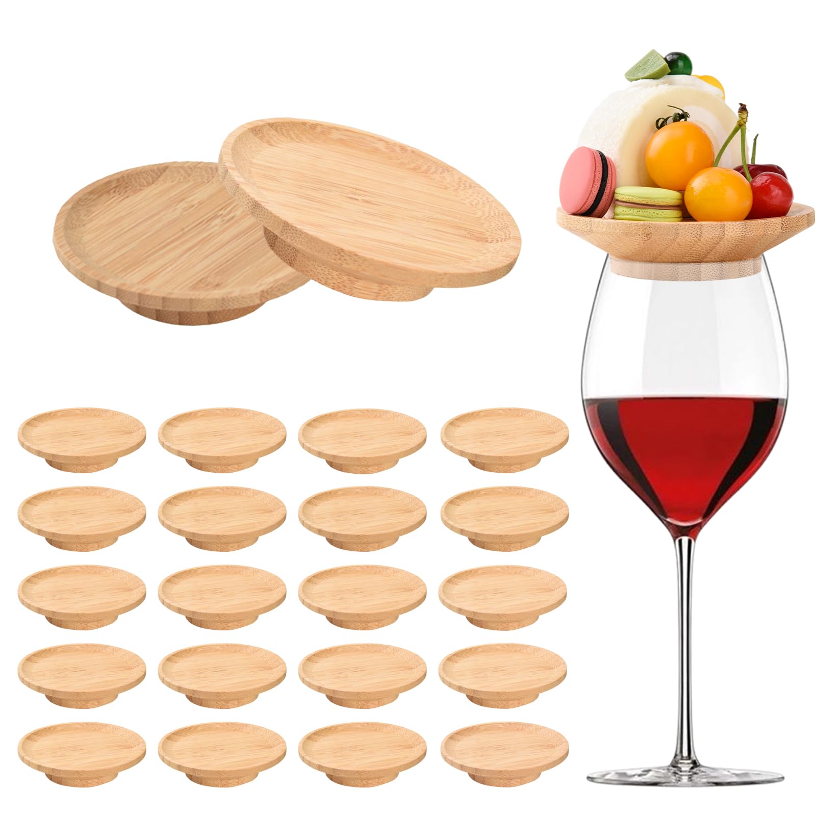 Platos de aperitivos para copas de vino: pack de 20 piezas para hostelería