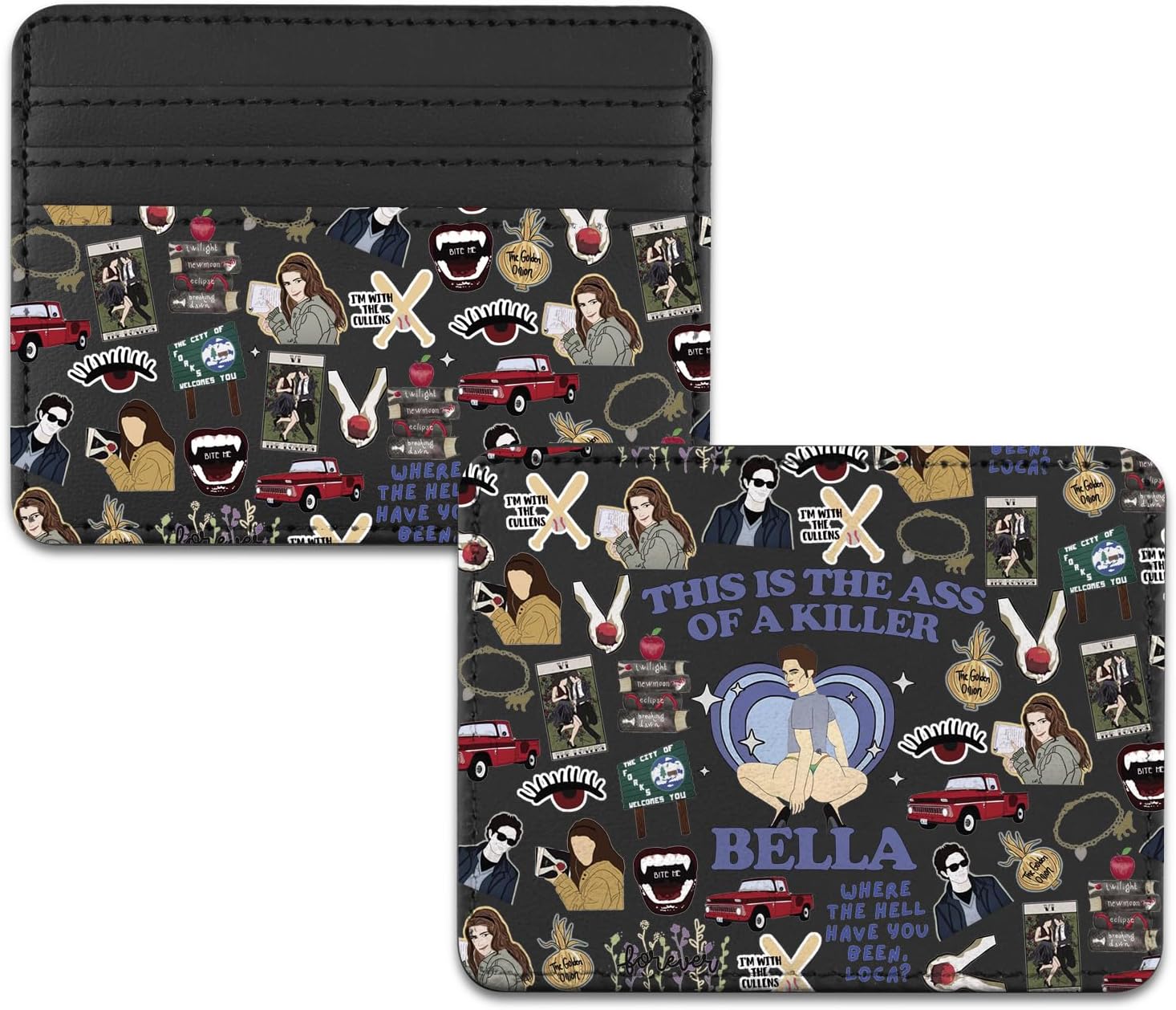 TSOTMO Movie Merch Vampires Fans Gift Vampires Wolves Romance Pocket Wallet for Edward Fans Horror Lovers Card Holder (Bella Wallet)