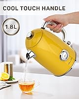 Vista 5 de Harriet Electric Kettle, 1.8L Retro Electric Tea Kettle with Thermometer, 1500W Stainless Steel Hot Water Kettle Electric with LED Indicator, Fast