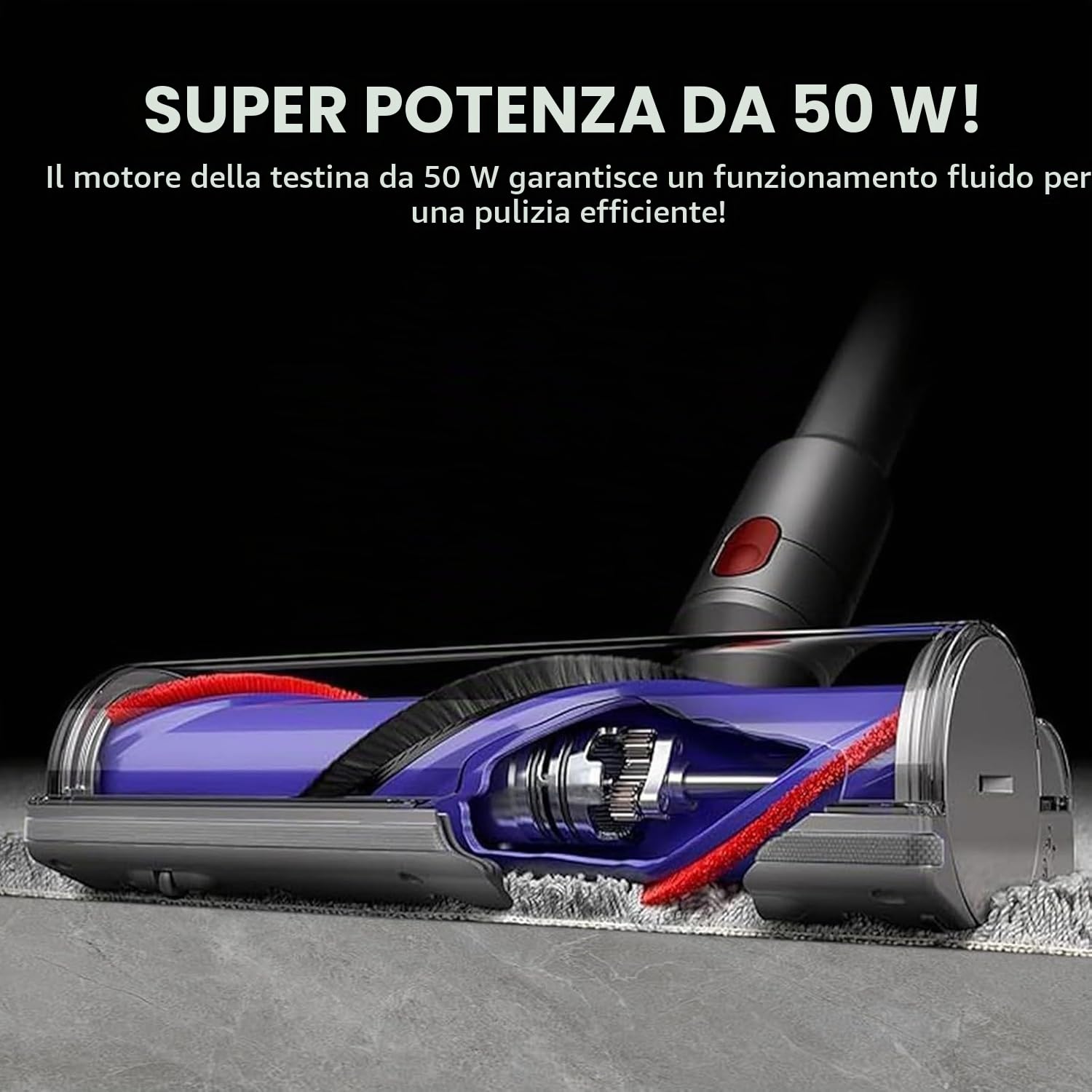 Testa di ricambio con sgancio rapido per spazzolino elettrico Dyson V7 V8 V10 V11 V15 con testa a motore diretto per pavimenti in legno duro e tappeti, accessorio per spazzole a rullo di setole SV10