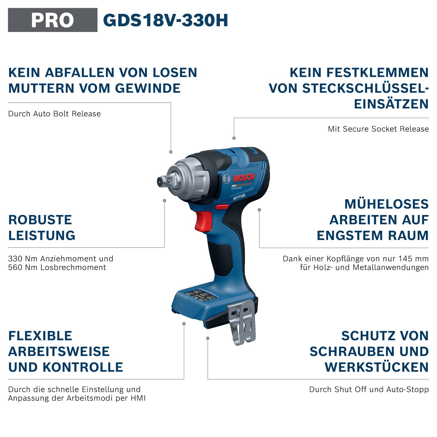 Bosch PRO 18V System Schlagschrauber GDS18V-330H