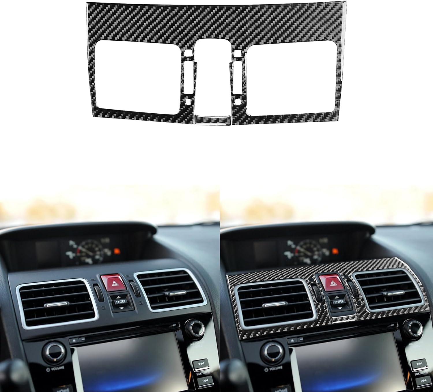 Car Trim Central Console Air Outlet Vent Surround Cover Decals Compatible with Subaru WRX 2016 2017 2018 2019 2020 2021 Accessories Real Carbon Fiber