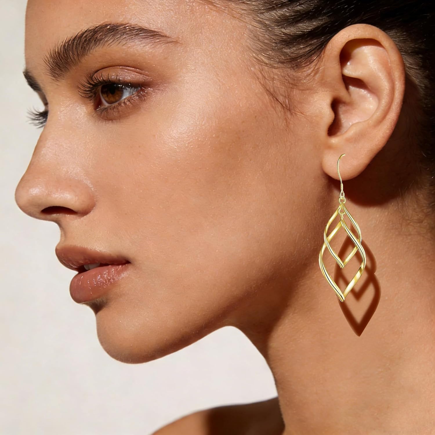 Sterling Silver Dangle Earrings for Women, 14k Gold Plated Double Linear Drop Statement Earrings Anniversary Birthday Gifts for Women - Image 2