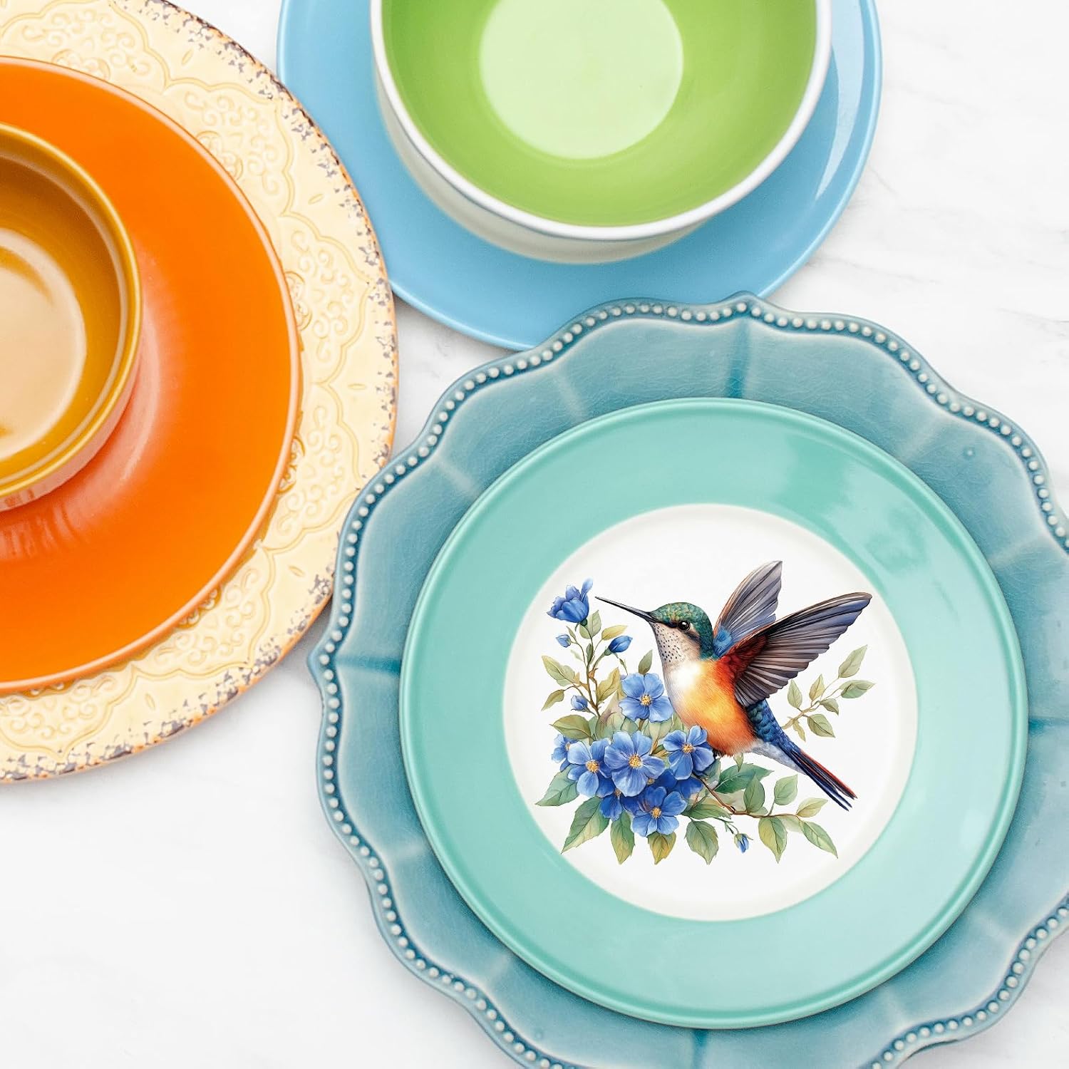 GLOBLELAND 18 Sheets Hummingbirds and Flowers Rub on Transfers for Crafts Peonies Florals Animals Waterproof UV DTF Cup Wraps Decals Stickers for Water Glass Bottle Vase