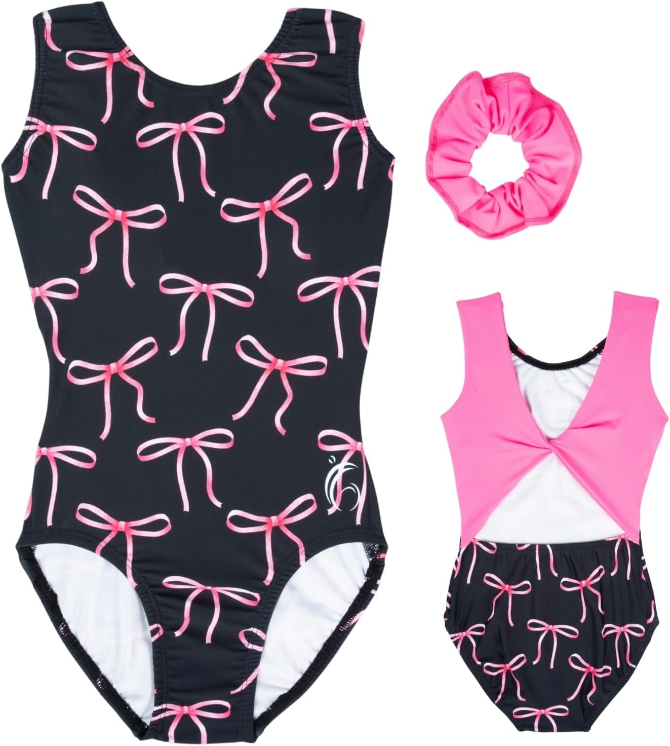 Comfortable Open Back Gymnastics Leotards for Girls, Including Matching Scrunchie