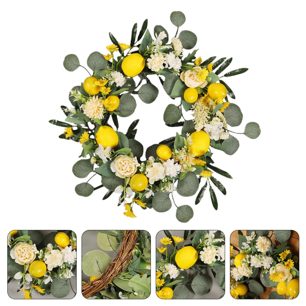ABOOFAN Deko Kranz aus Simulationsmaterial mit Sommeratmosphäre Langlebige Seidenblumen als Türkranz Außen oder Wanddekoration für Sommerliche Blumendeko