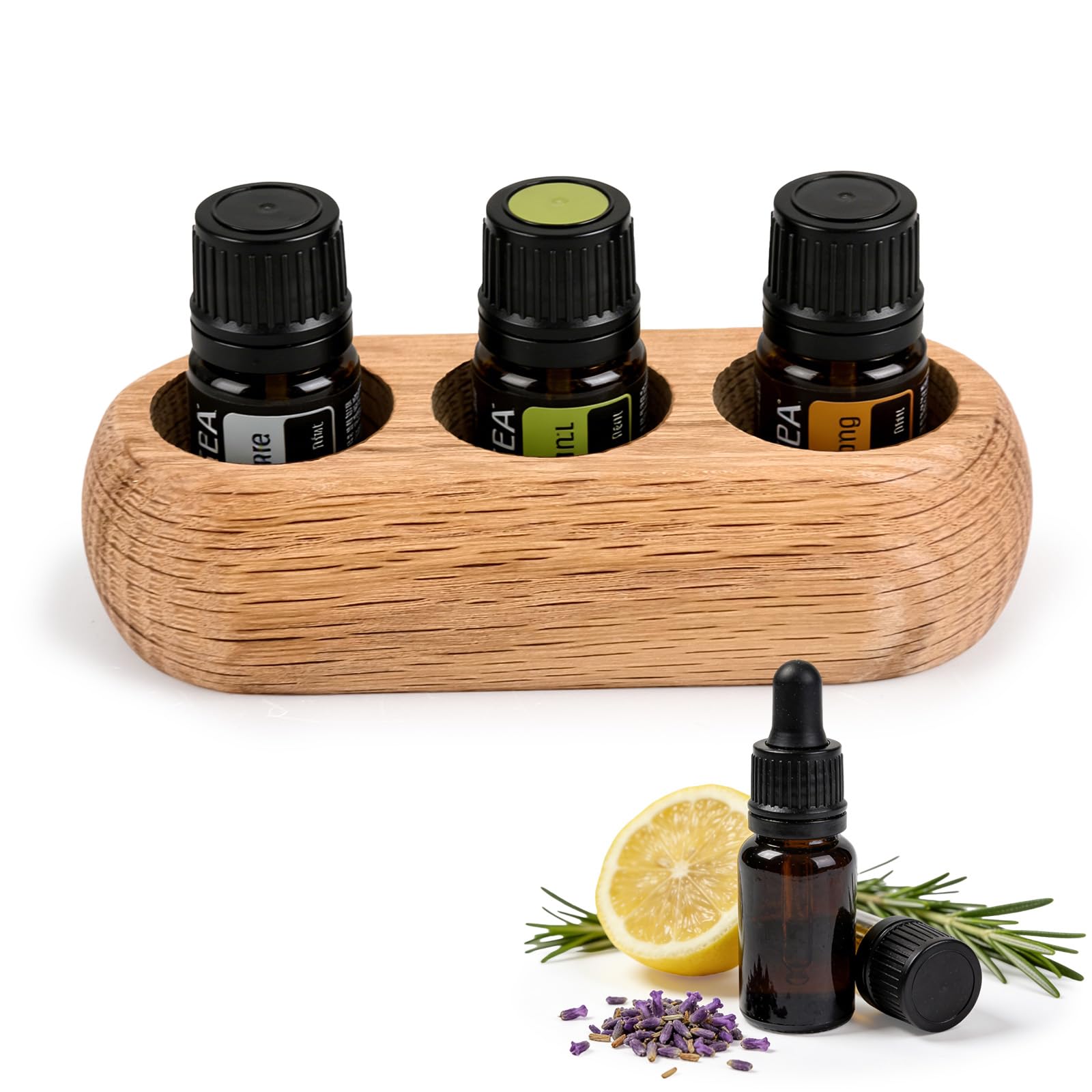 Support pour huiles essentielles RoseFlower en bois pour éviter les flacons renversés