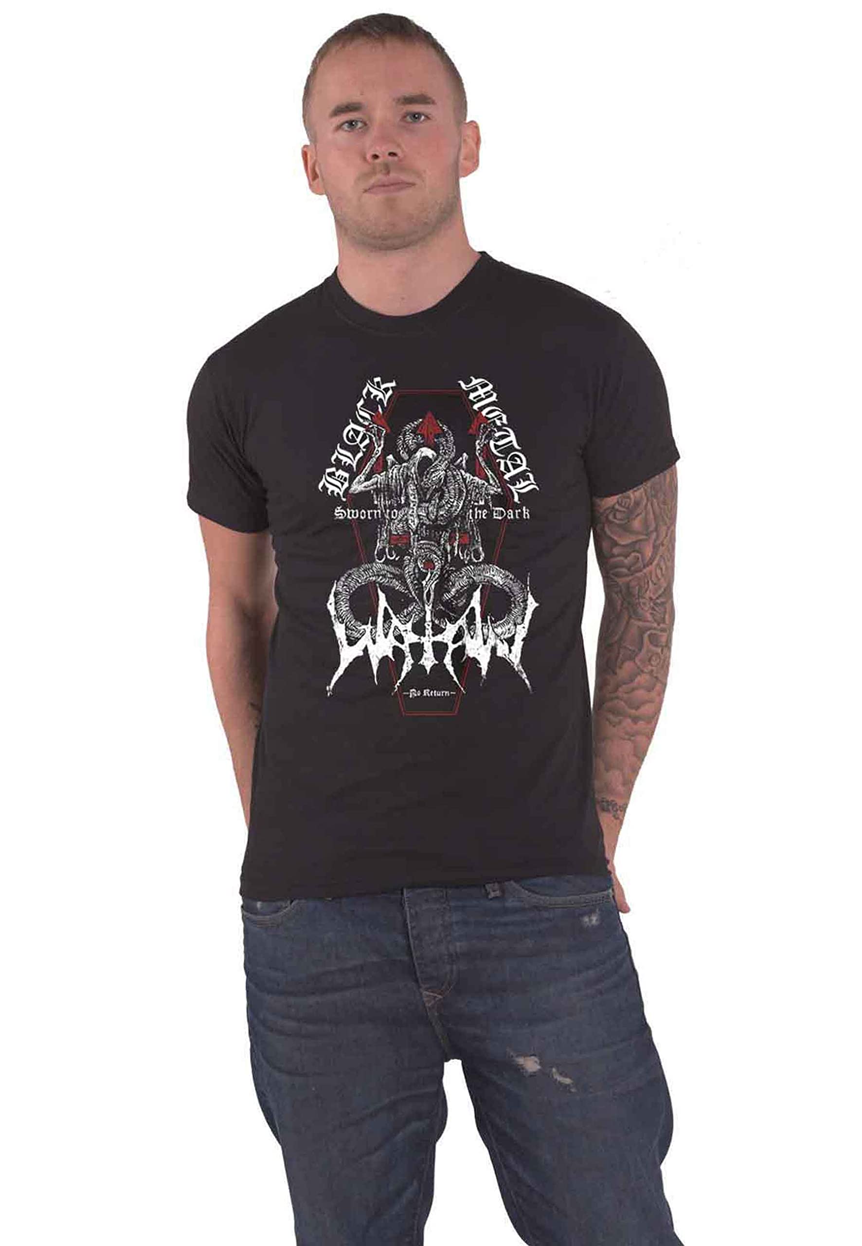WATAIN SWORN COFFIN T-Shirt, Front & Back Print Large BLACK