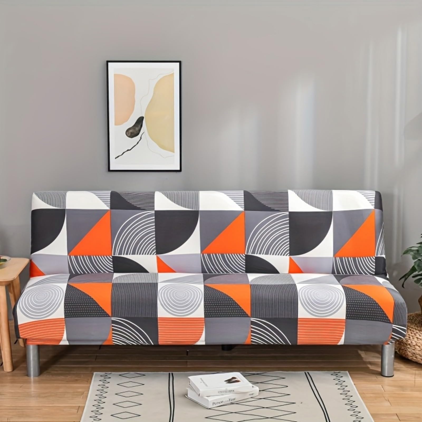 boiszeda Armless Sofa Bed Cover, Spandex Stretch Futon Slipcover(190-210cm)