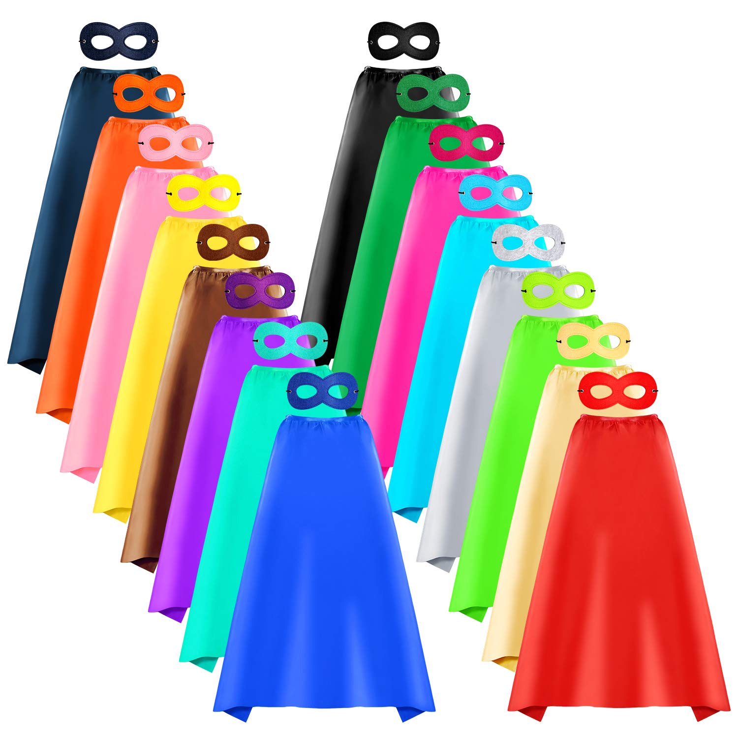 Buy AIMIKE Superhero Capes and Masks, 16 Colors Sets Bulk Pack Kids