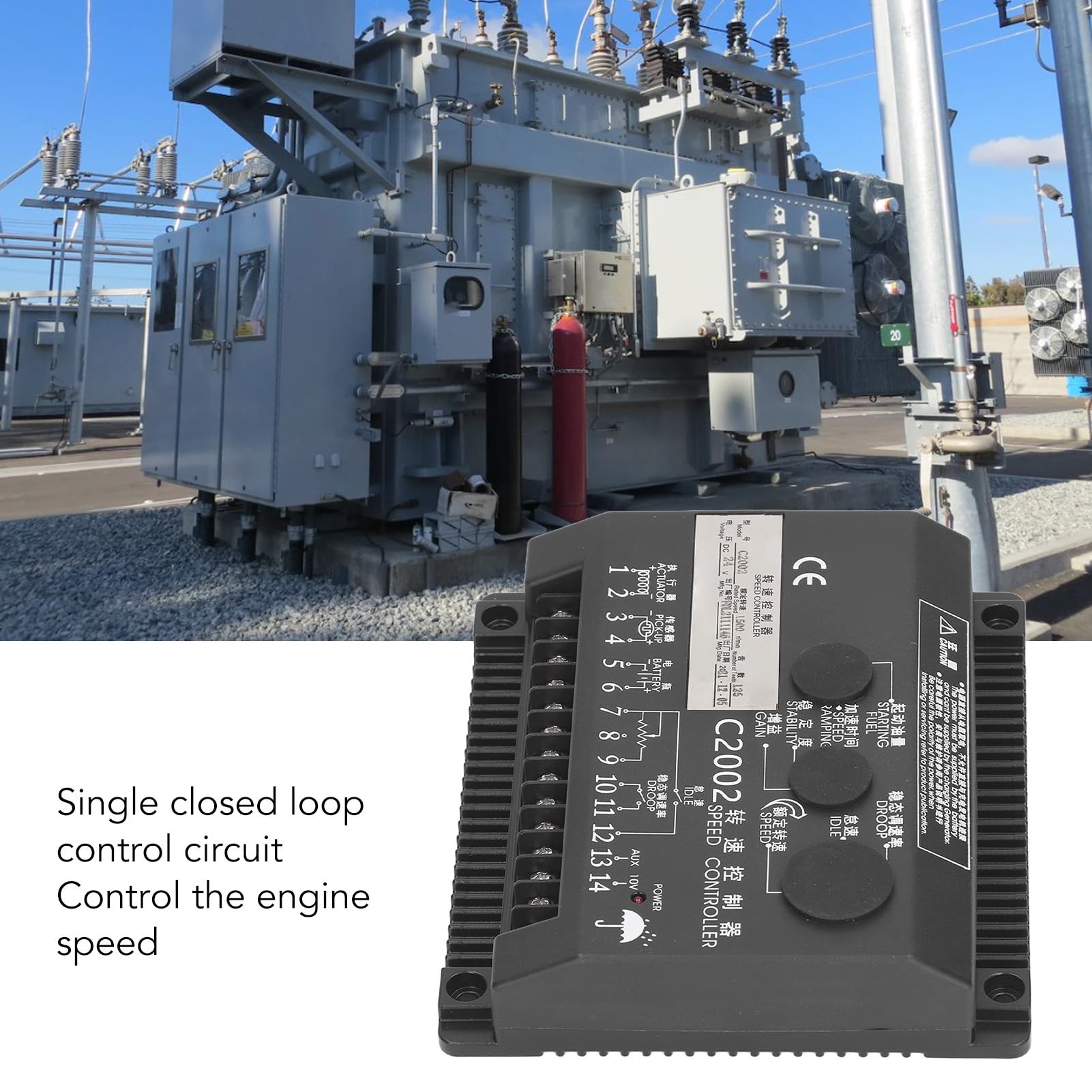 Controlador de Velocidad del Generador de 24 V de 24 V, Diseño de Circuito de Control de Circuito Cerrado único con Alta Estabilidad, Instalación Vertical para la Velocidad del