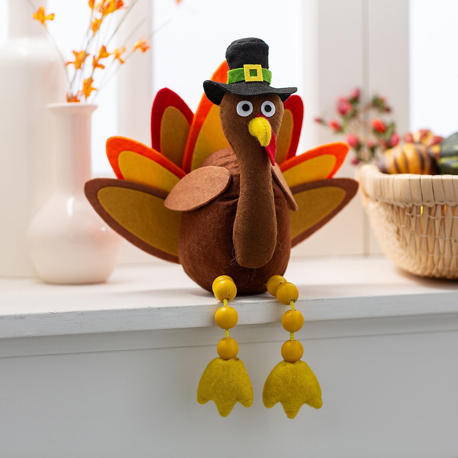 Fun Express 9 1/4" x 13" Dangle-Leg Thanksgiving Turkey Tabletop Decoration