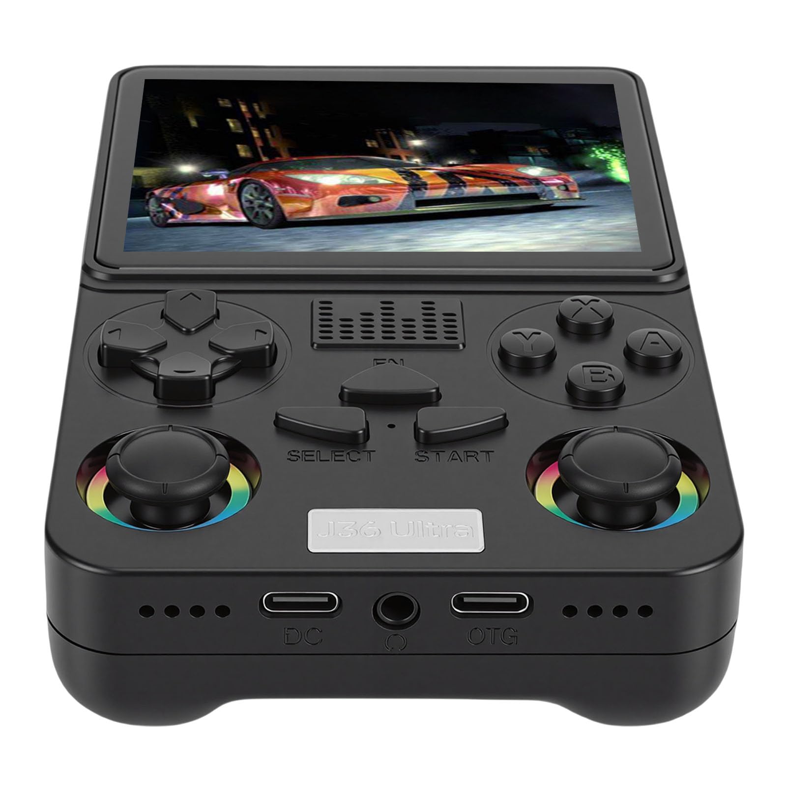 Generic Consola de Juegos Portátil Retro de 4 Pulgadas, 64 GB, Tarjeta de Memoria Incorporada, Consola de Juegos Portátil para Todas Las Edades (Black)