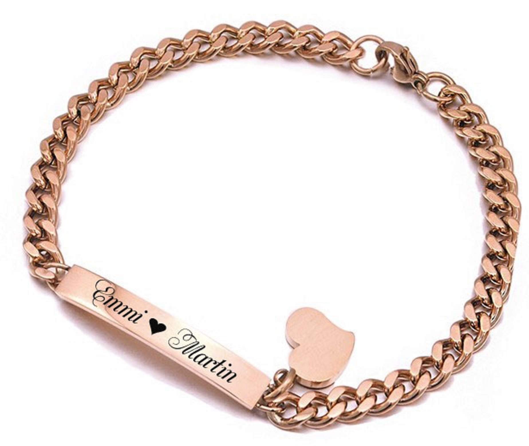ID Edelstahl Armbänder mit Gravur nach Wunsch Partnerarmbänder Nr.3 mit Box NEU