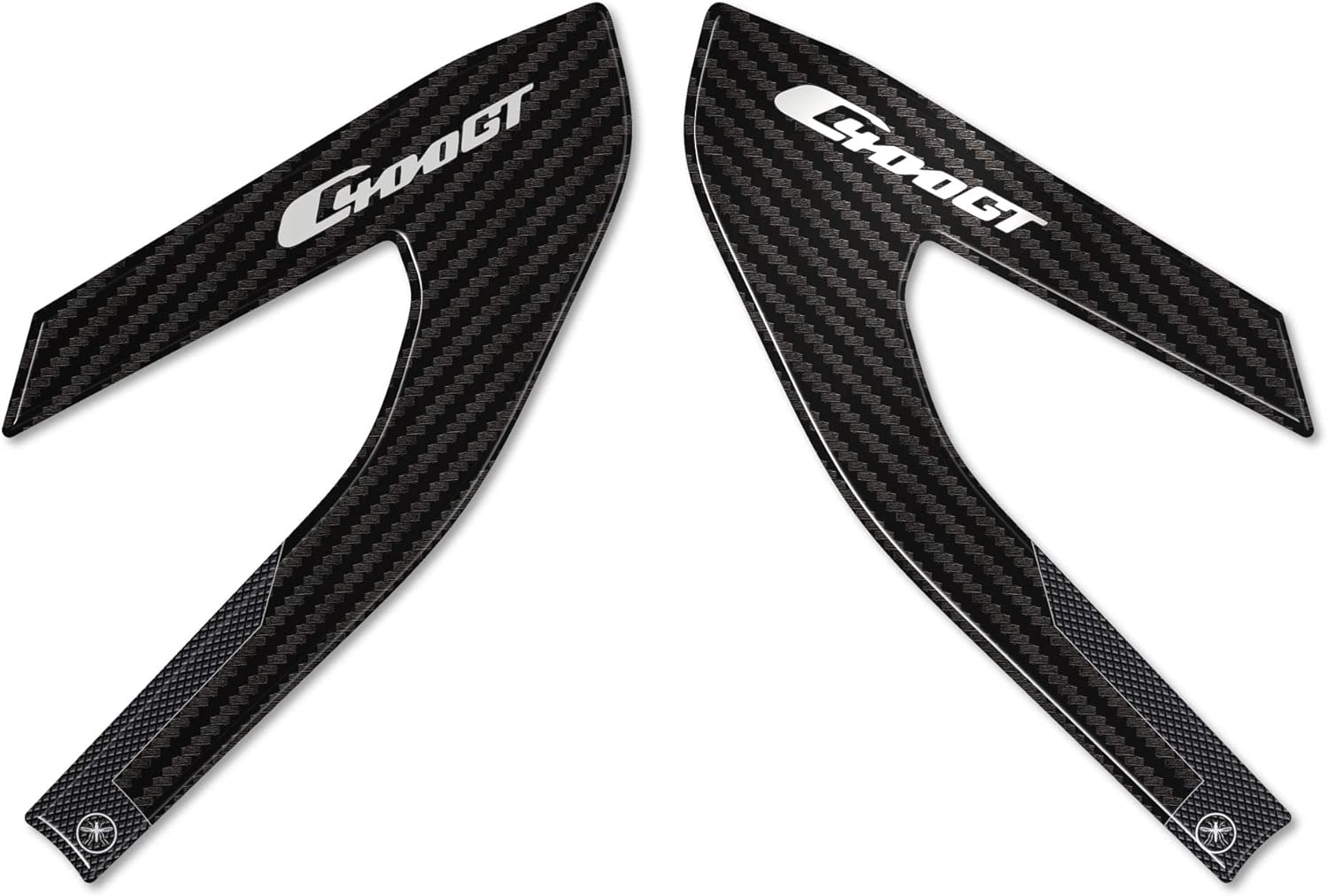 labelbike - 3D Stickers Motorcycle Scooter Corner Guards Fairing Protection and Decoration in Resin Compatible with BMW C400GT 2021-2023 Color Carbon Black Gray