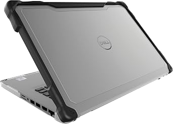 Gumdrop SlimTech Custom Case Fits Dell Latitude 5410/5400 Clamshell - Lightweight Protection Rubberized Thread on Sides Seamless Asset Tagging Embelishment Friendy for School or Work - Black