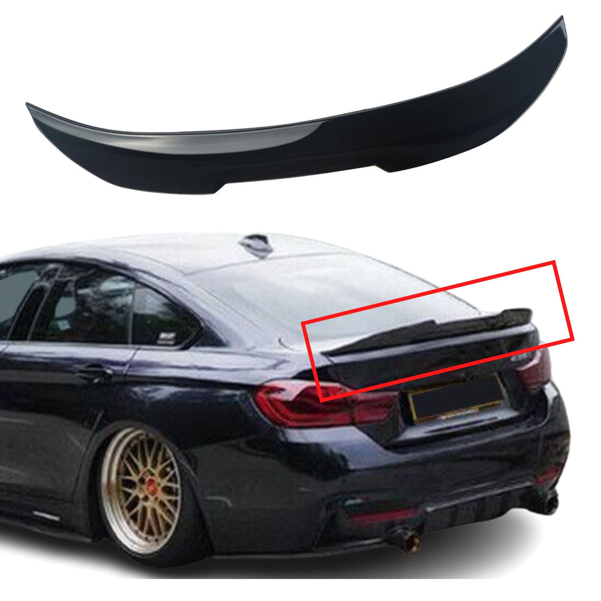 Fit For 2015-20 BMW 4 Series Gran Coupe F36 Gloss Black Rear Trunk Spoiler Wing