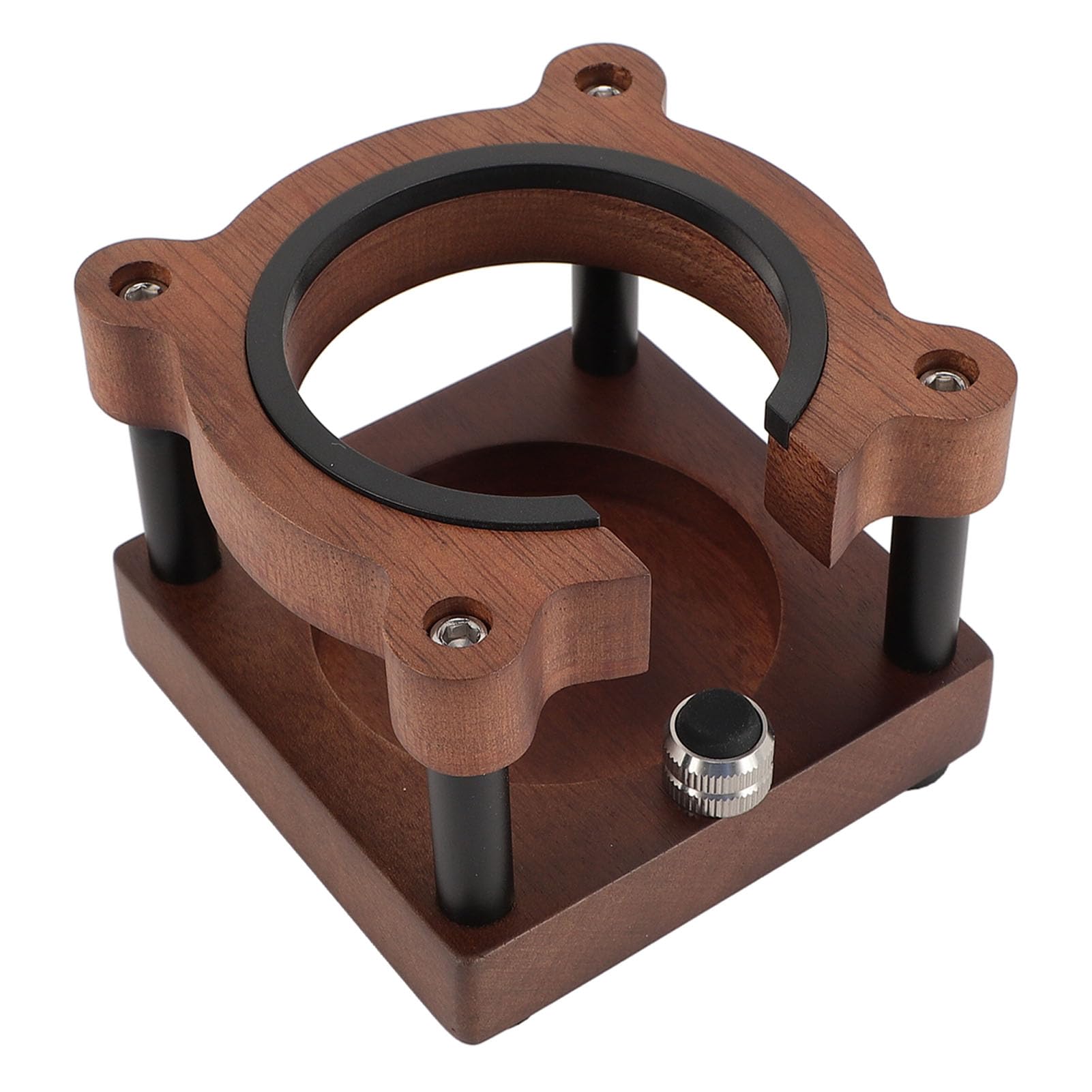 Asixxsix Support de porte-filtre à café en forme d'ours, support de doseur à expresso en noyer, Station de doseur de café , convient aux porte-filtres de 51 mm, 53 mm et 58 mm