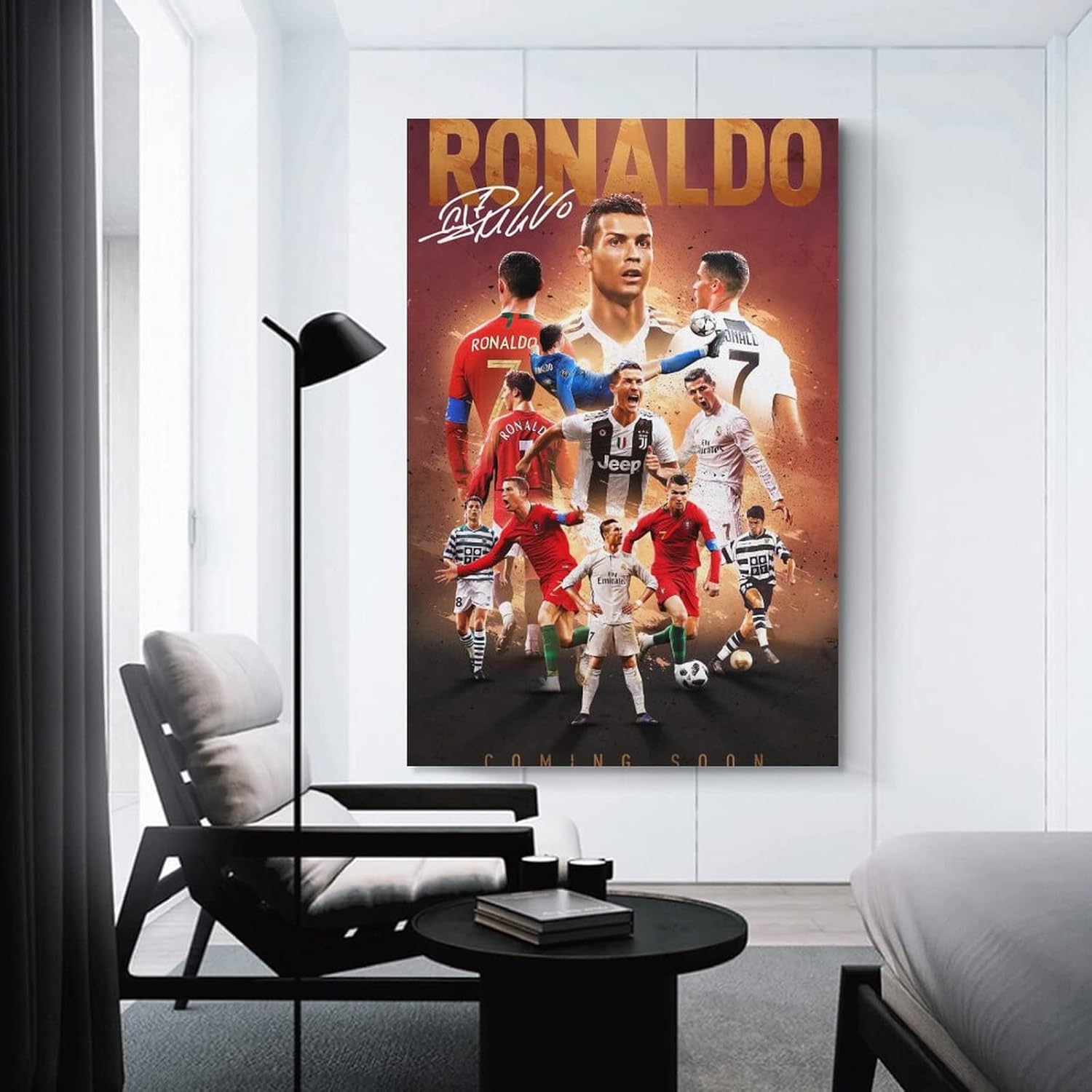 Cristiano Ronaldo Poster 2 Wall Art Canvas Print Poster Home Bathroom Bedroom Office Living Room Decor Canvas Poster Unframe: 12x18inch(30x45cm) - Image 3