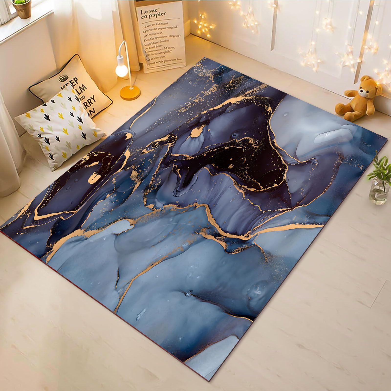 Tapis en marbre antidérapant et confortable pour la chambre des enfants