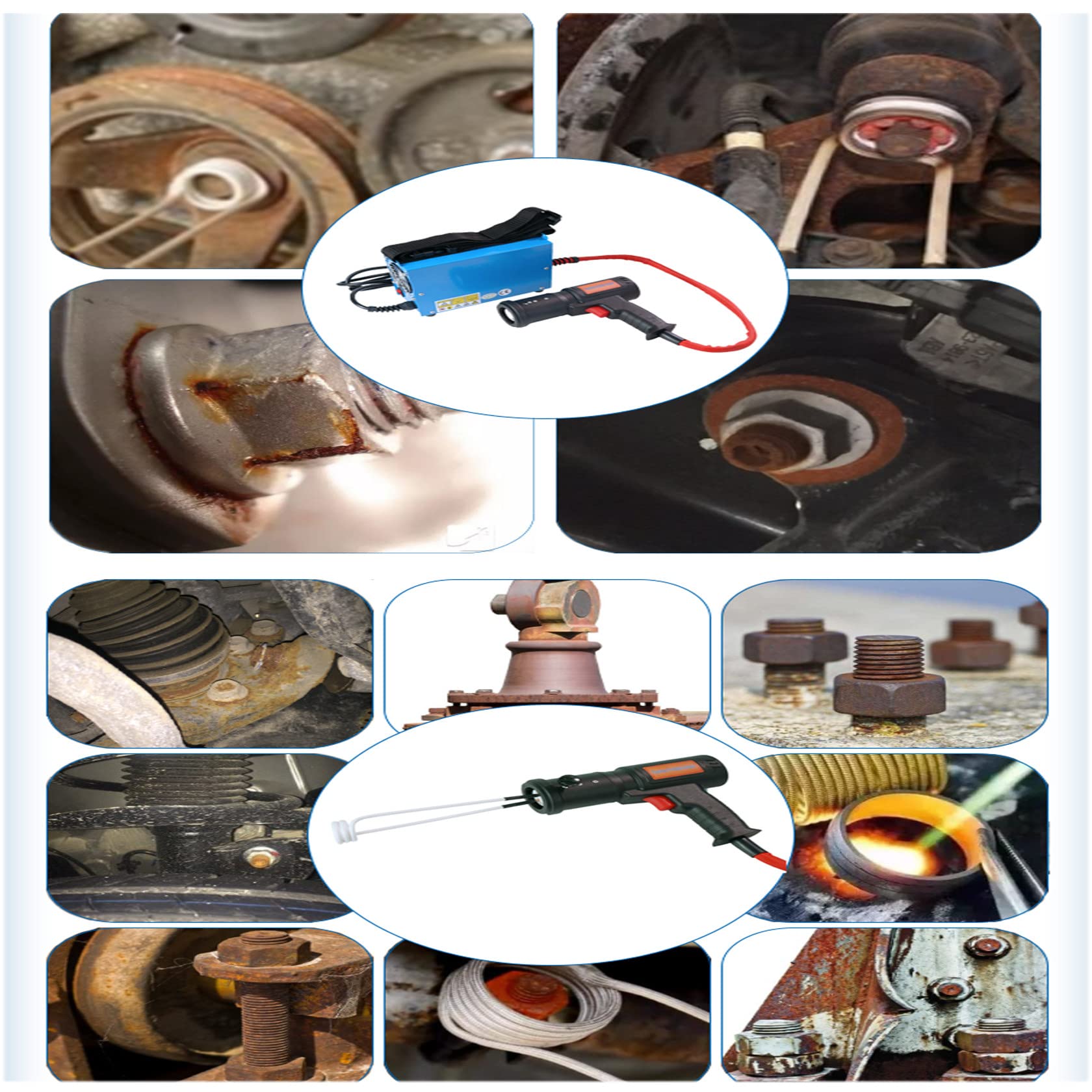 Kit de Calentador de inducción magnética, 1500 W, Herramienta de extracción de Pernos de Calentador magnético de Mano de Alta Intensidad, Herramienta de extracción de Pernos de calefacción por inducc